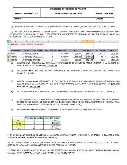 Examen excel Práctico