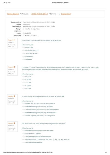 Examen Final Bioquímica