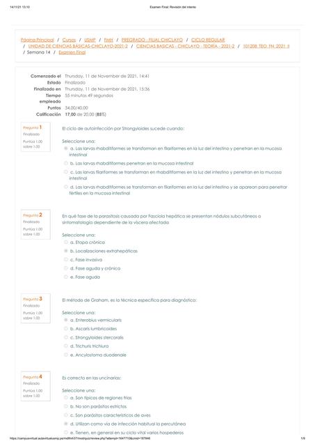 Examen Final Parasitología 