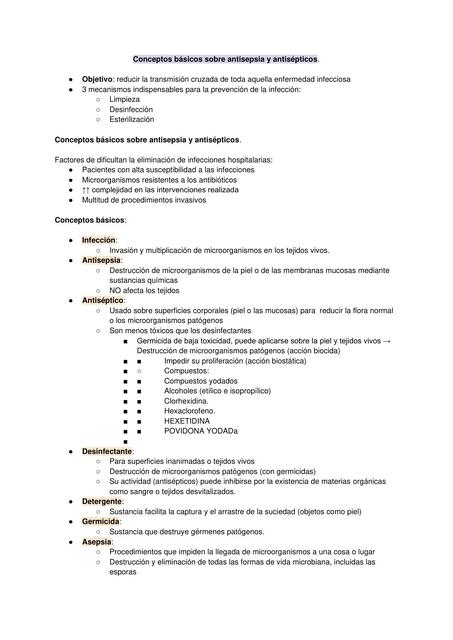 Conceptos básicos sobre antisepsia y antisépticos 