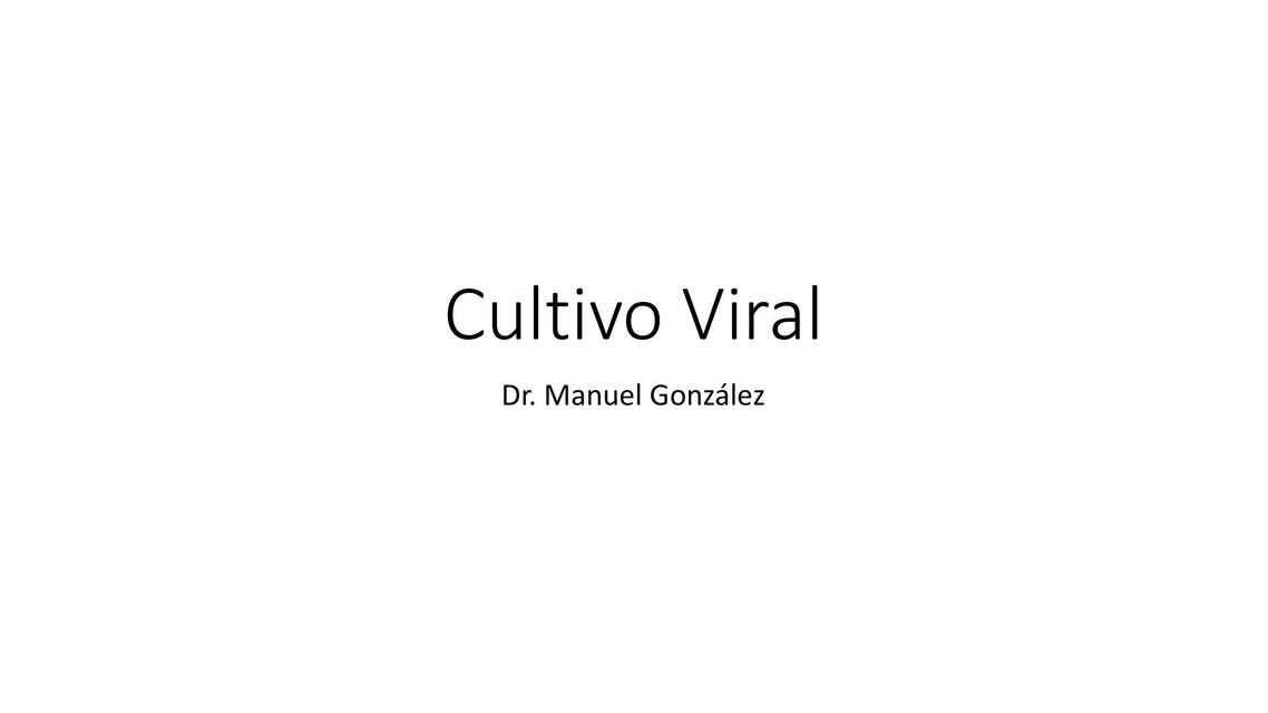 Cultivo Viral 