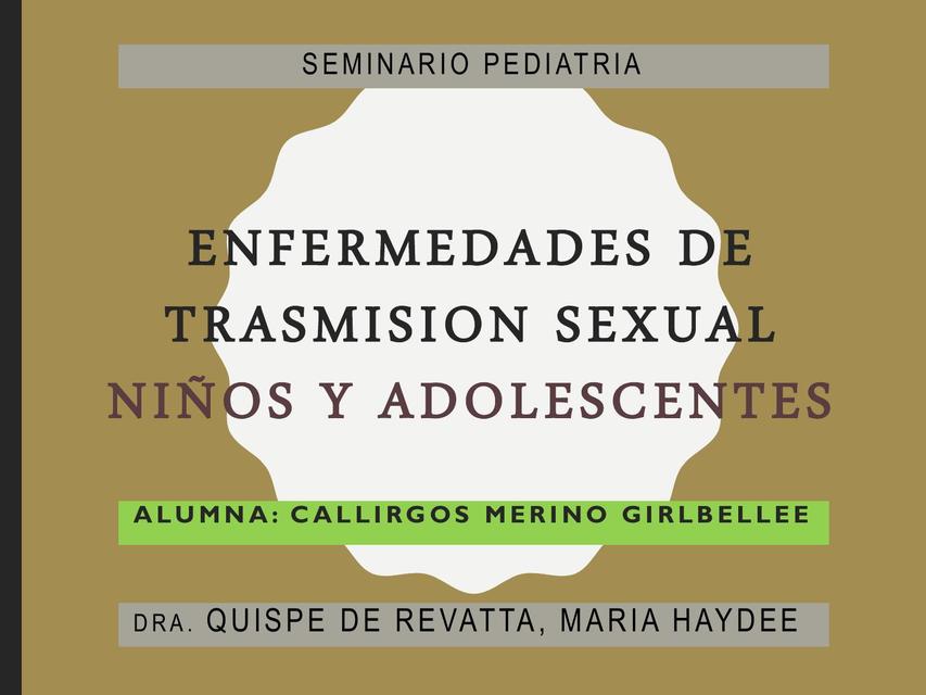 Enfermedades de trasmisión sexual niños y adolescentes  