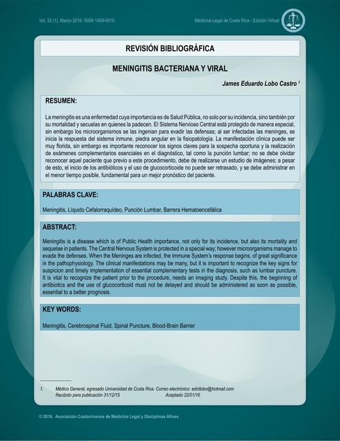 Meningitis bacteriana y viral 