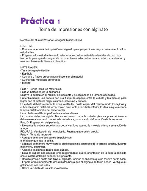 Toma de Impresiones con Alginato 