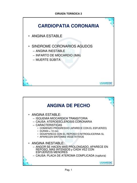 Cardiopatía coronaria    