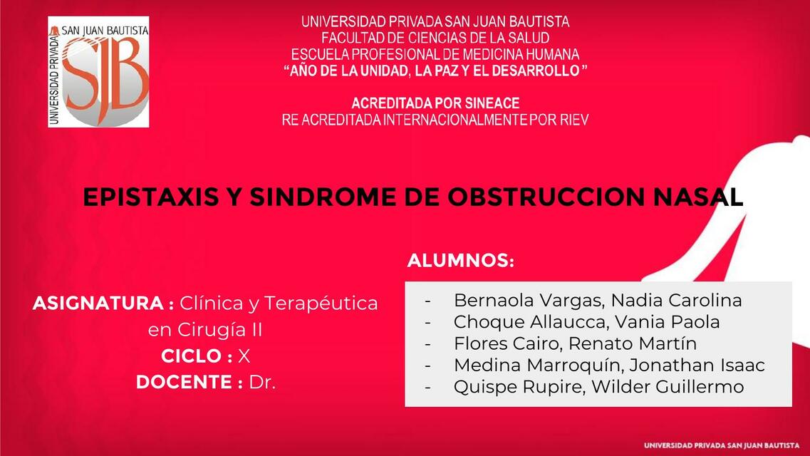 Epistaxis y Síndrome de Obstrucción Nasal 