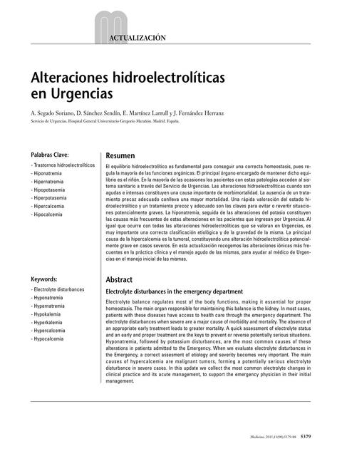 Atenciones Hidroelectrolíticas en Urgencias