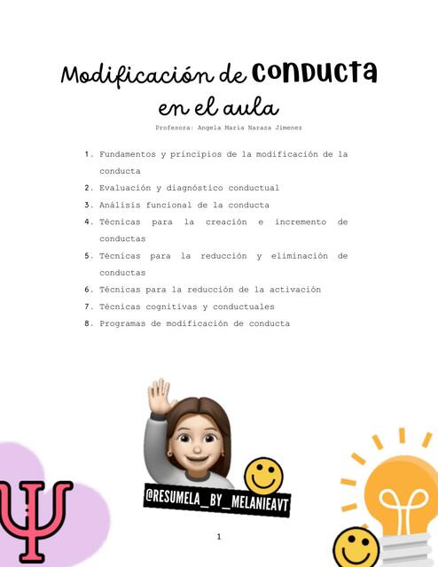 Modificación de conducta en el aula | Apuntes completos