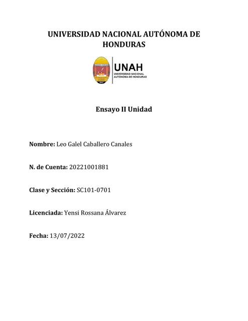 Ensayo II Situación poblacional Honduras