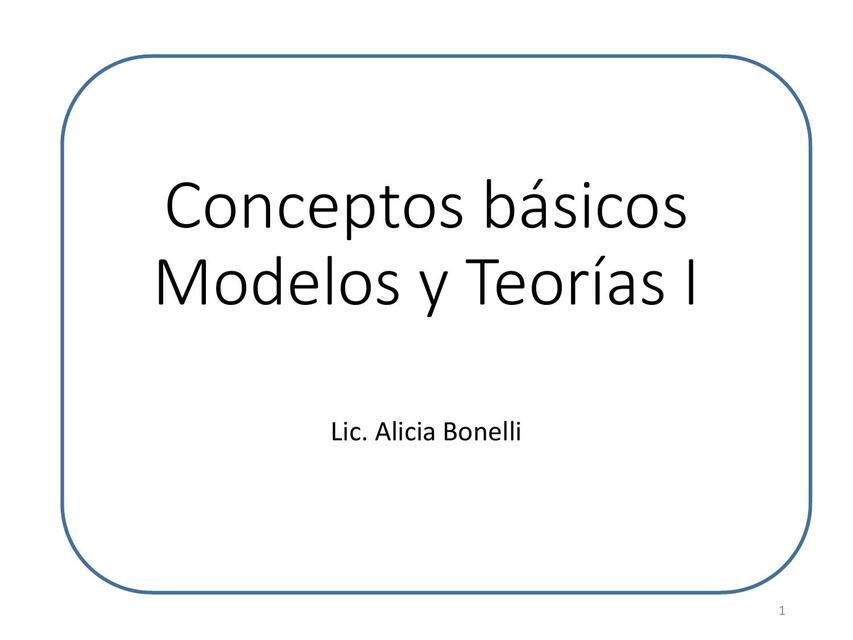 Conceptos básicos Modelos y Teorías I 