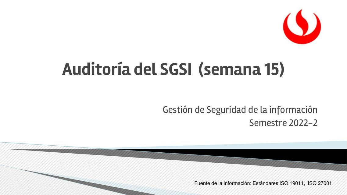 Sis de Gestión de Seguridad de Sis de Info 15