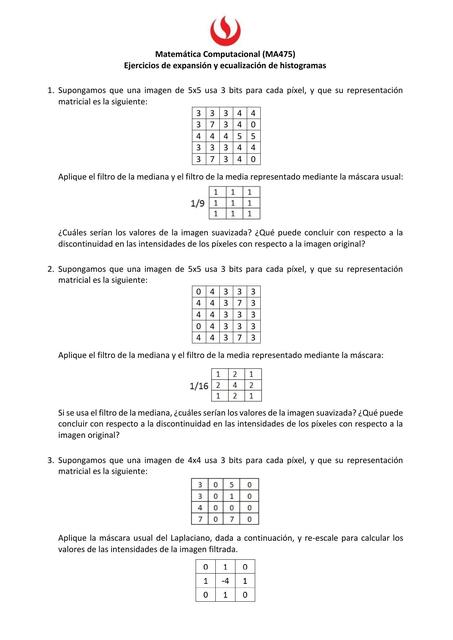 Ejercicios de Expansión y Ecualización de Histogramas 