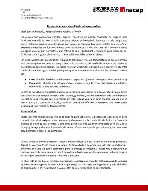 Signos Vitales en la Atención de Primeros Auxilios 