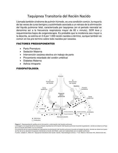 Taquipnea Transitoria del Recién Nacido 