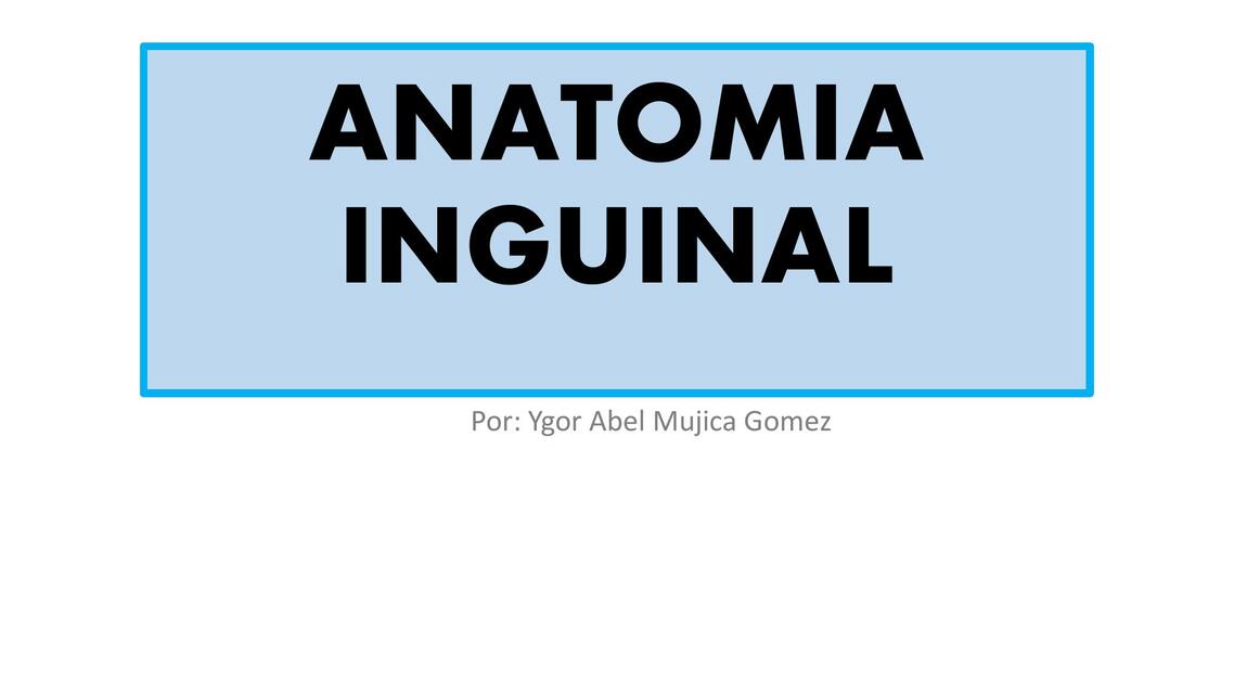 Anatomía Inguinal 