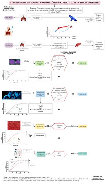 Curva de disociación de la saturación de Oxígeno en la hemoglobina 