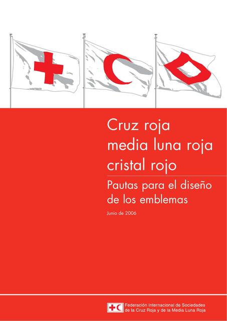 Cruz roja medía luna roja cristal rojo 