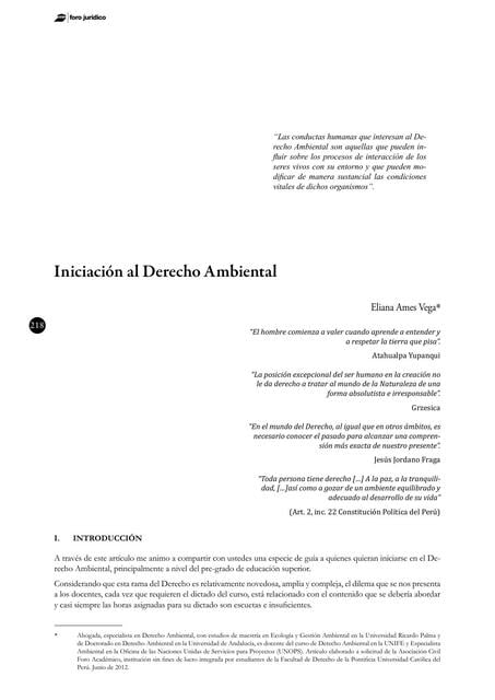 Iniciación al Derecho ambiental Eliana Ames | Evelyn Montes Valdez | uDocz