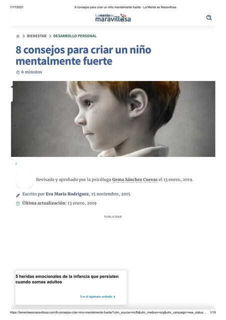 8 consejos para criar un niño mentalmente fuerte L