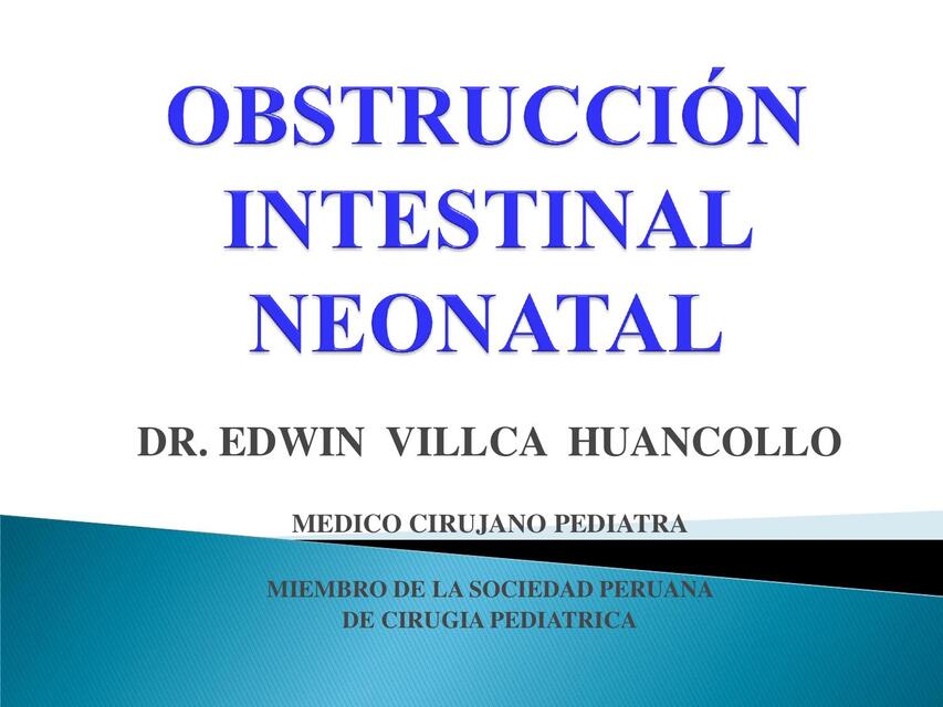 Obstrucción Intestinal Neonatal 