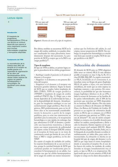 Trasplante de Progenitores Hematopoyéticos