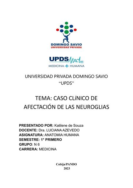 Caso clínico de afectación de las neuroglias Alzheimer 