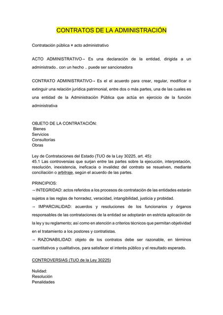 Contratos de la administración  