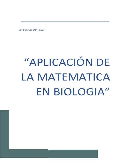 Aplicación de las matemáticas en biología