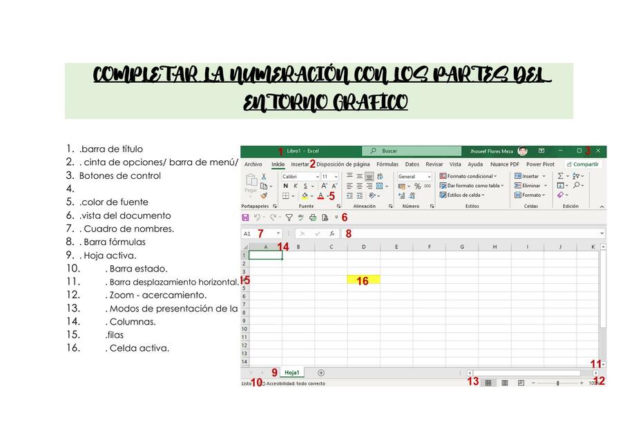 Partes de Excel