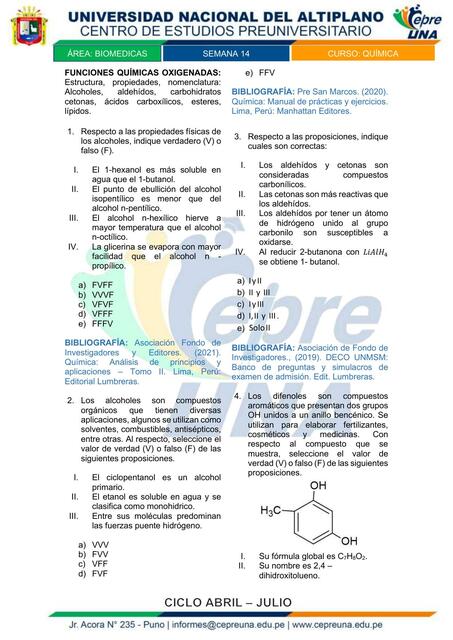 Funciones Químicas Oxigenadas 