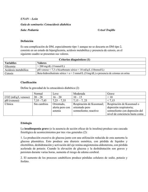 Cetoacidosis Diabetica en Pediatria