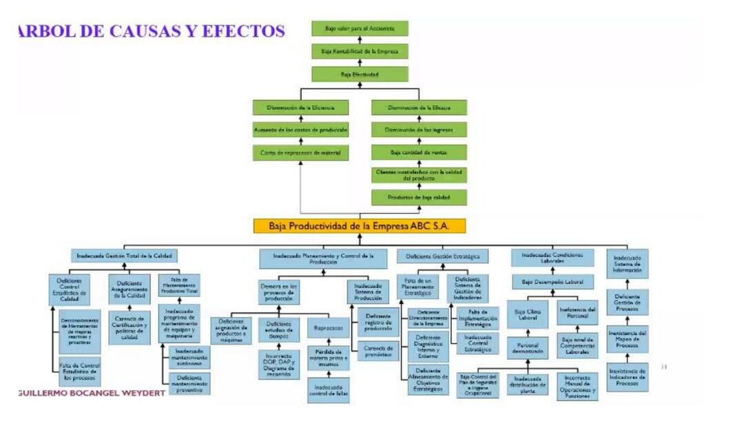 Arbol de Problemas Baja Productividad