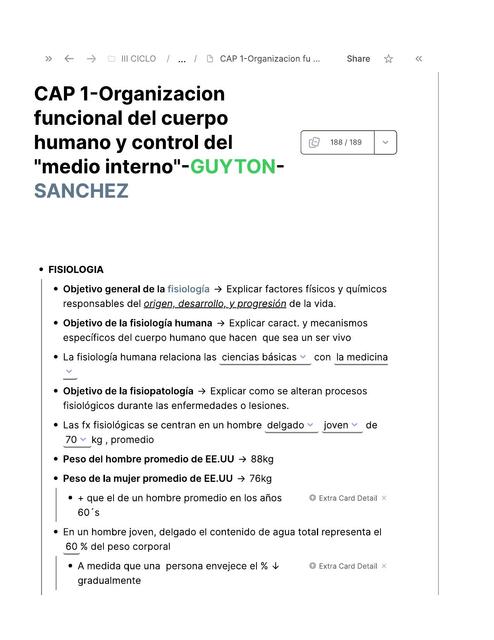 Organización Funcional del Cuerpo Humano y Control del Medio Interno 