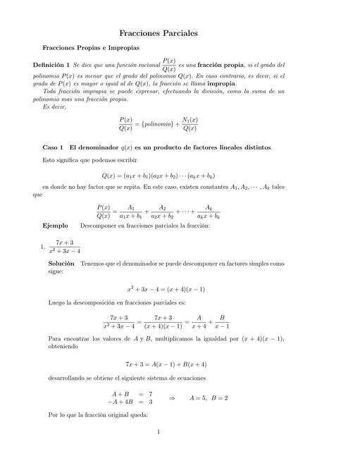 Fracciones Parciales