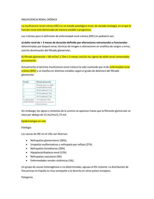 Insuficiencia Renal Crónica 