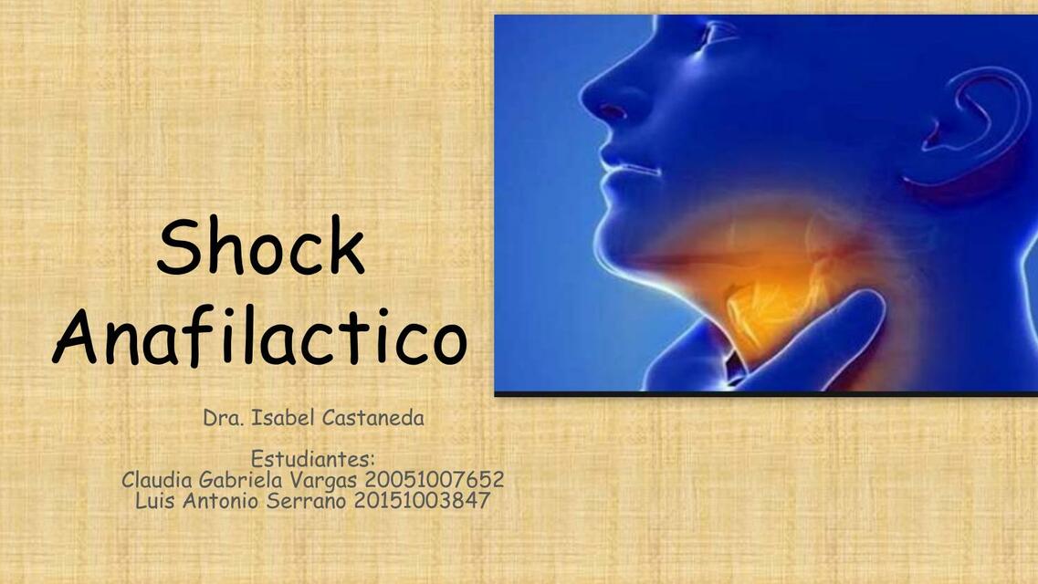 Anafilaxia shock anafiláctico 