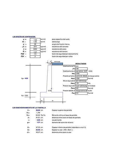 DISEÑO DE MURO DE CONTENCION