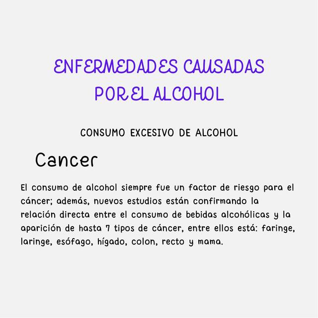 Enfermedades causadas por el Alcohol Cáncer nursing apuntes uDocz