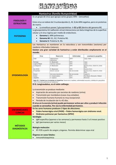 Resúmen Hantavirus