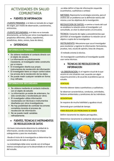 Actividades en Salud Comunitaria