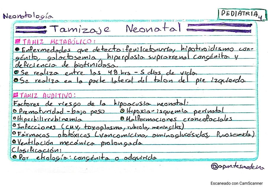 Tamizaje Neonatal