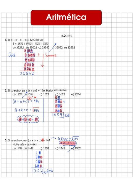 Numeración desarrollado