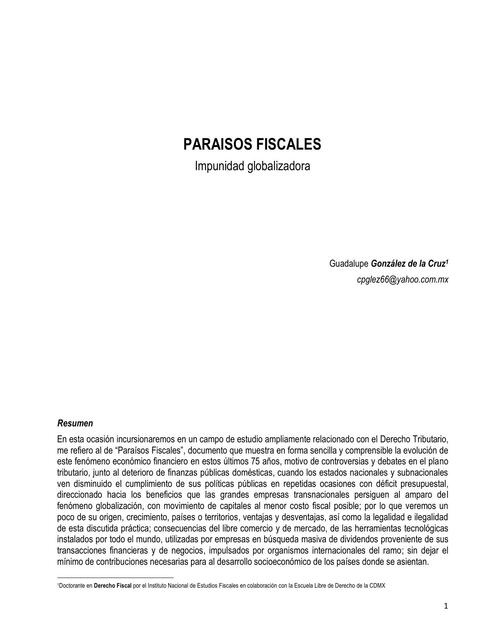 Paraisos Fiscales Impunidad Globalizadora