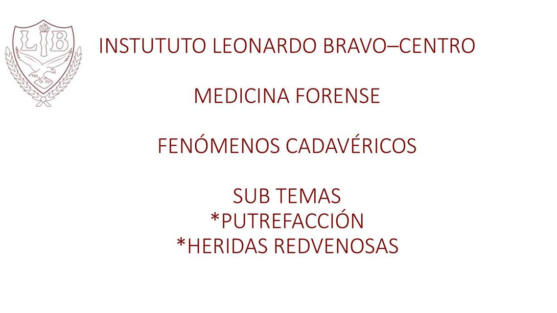 Fenómenos Cadavéricos 