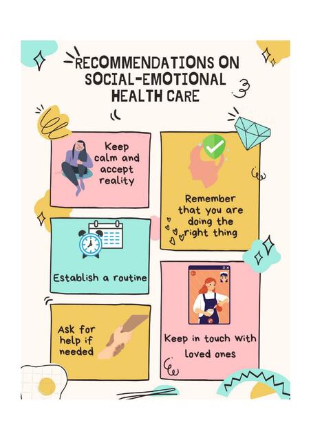 Recommendations on social emotional health