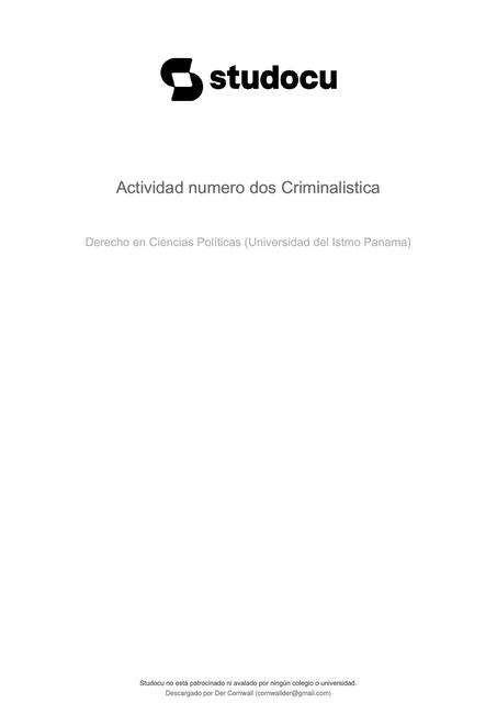 Actividad Número Dos Criminalística 