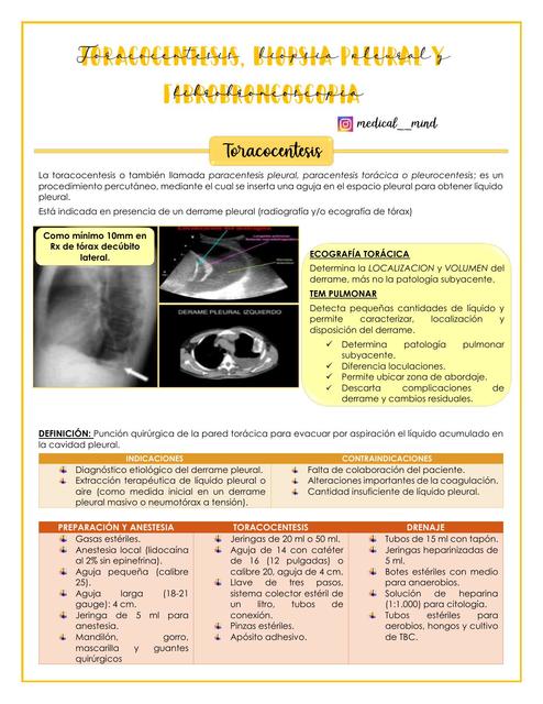 Toracocentesis, Biopsia pleural y Fibrobroncoscopia