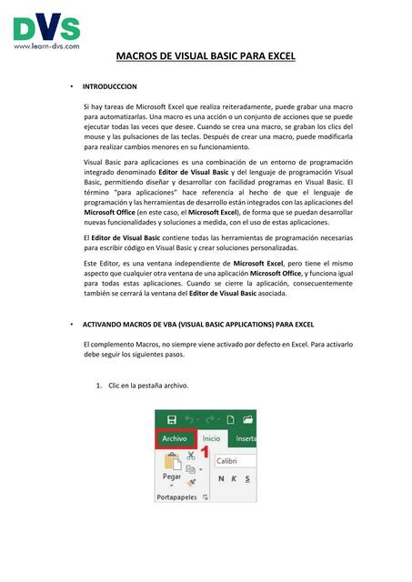 Macros de Visual Basic para Excel