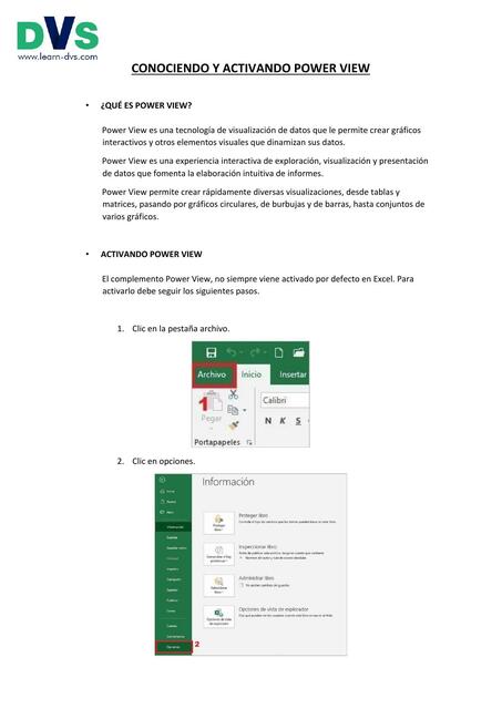 Conociendo y Activando Power View