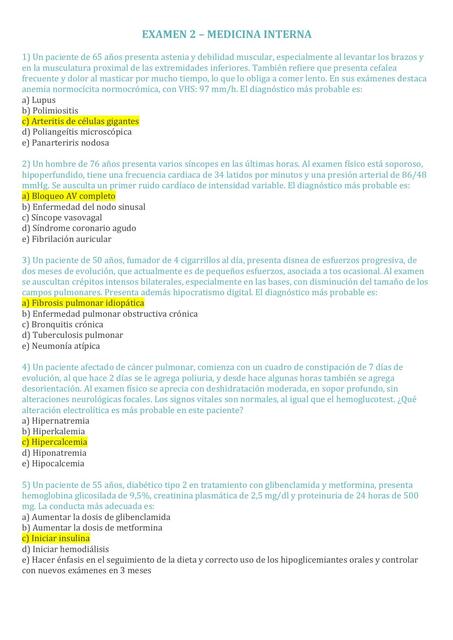 Examen 2- Medicina Interna 